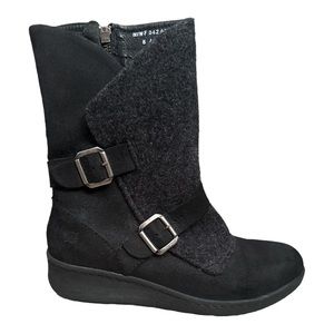 Born Kore Boots Black Suede/Felt Combo Women’s Size 7.5 (8)